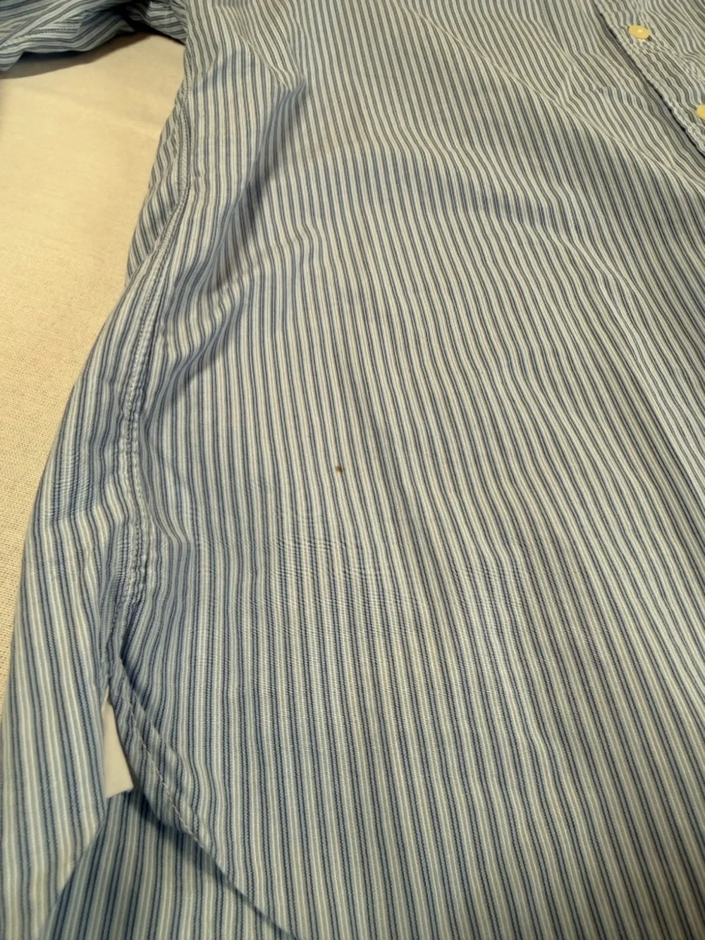 J Crew Men's Button Up Long Sleeve Shirt Size Large - Blue Pinstripe